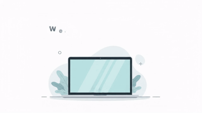 Animated illustration of a laptop on a desk